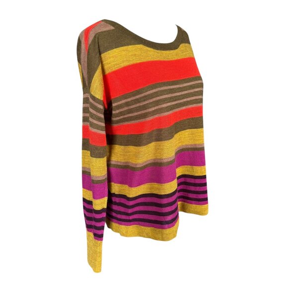 LOFT multicolor striped pullover top sweater women's small - Picture 2 of 7